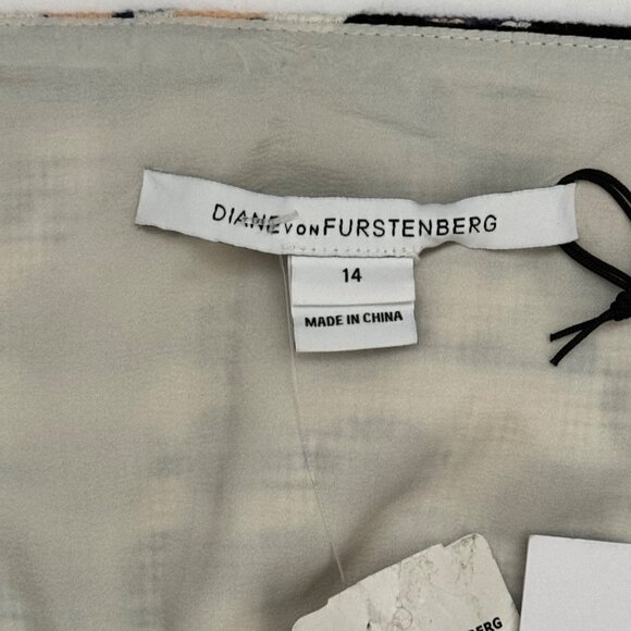 Diane vonFurstenberg DVF NWT Nelly Racing Tweed Peach Mini Skirt Pockets Size 14 - Picture 7 of 12